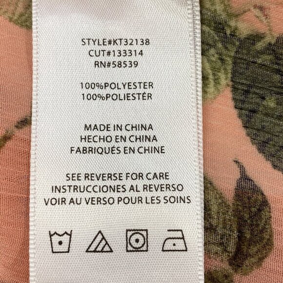 KUT FROM THE CLOTH Women Jasmine Top Size XS Orange Sheer Casual Floral 68-9 - Picture 12 of 13